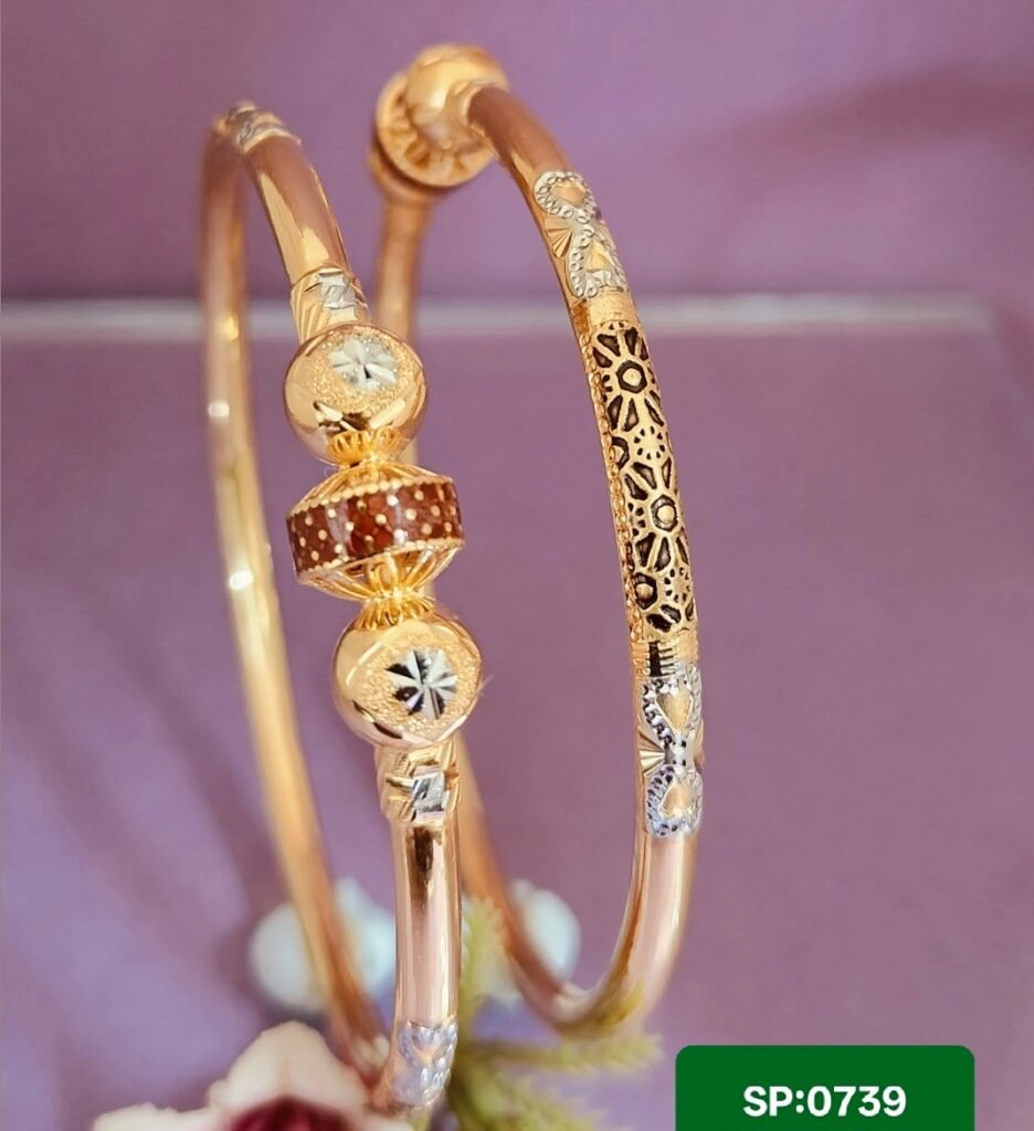 916 Gold Stylish Single Pipe Kadli SP-739