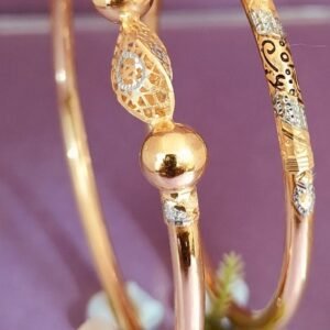 916 Gold Indian Design Single Pipe Kadli SP-740