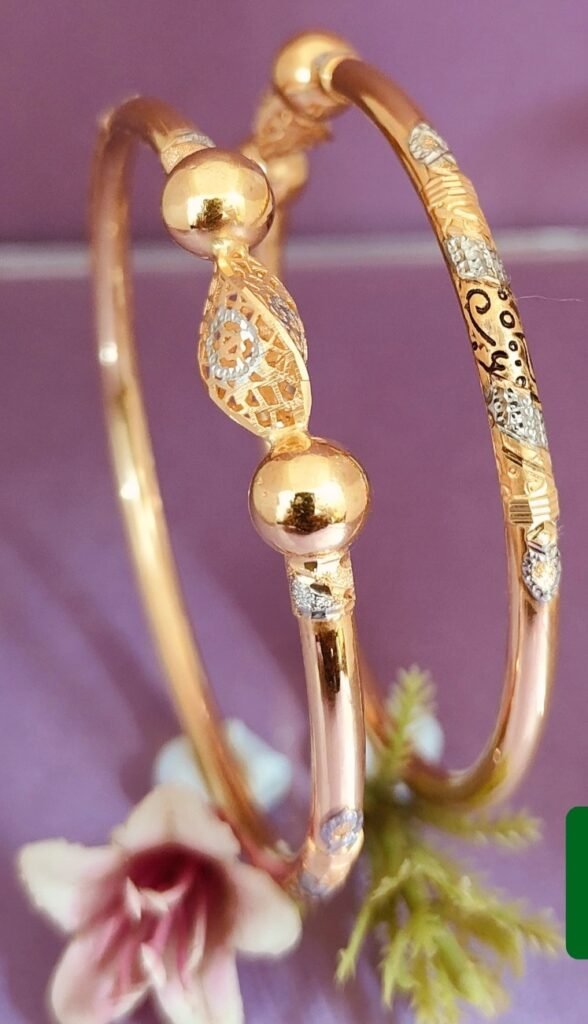 916 Gold Indian Design Single Pipe Kadli SP-740