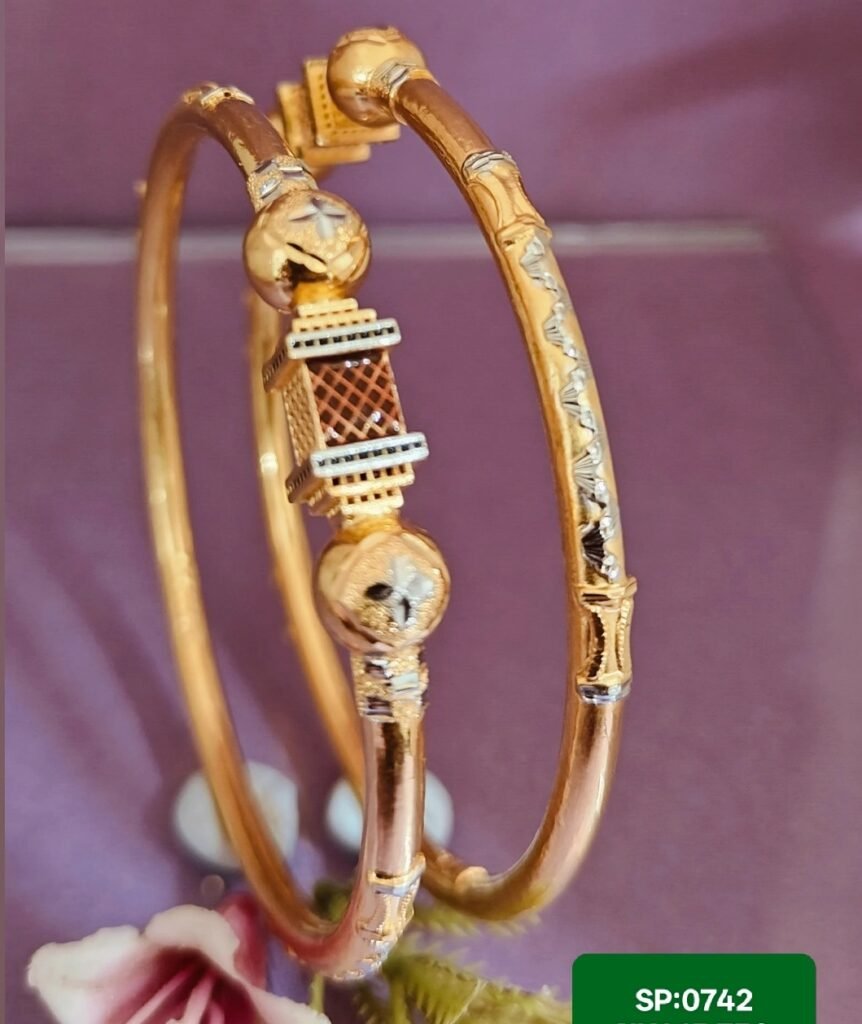 916 Gold Stylish Single Pipe Kadli SP-742