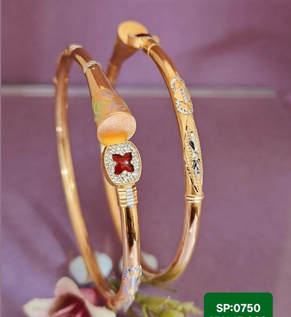 916 Gold Beautiful Single Pipe Kadli SP-750