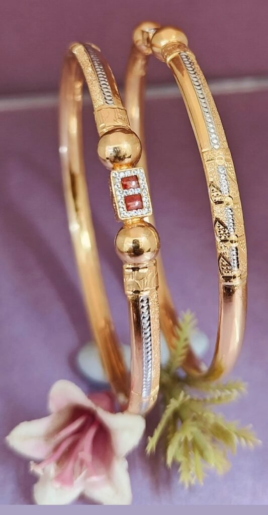 916 Gold Beautiful Single Pipe Kadli SP-817