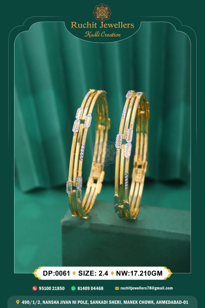 916 Gold Double Pipe Kadli DP-61