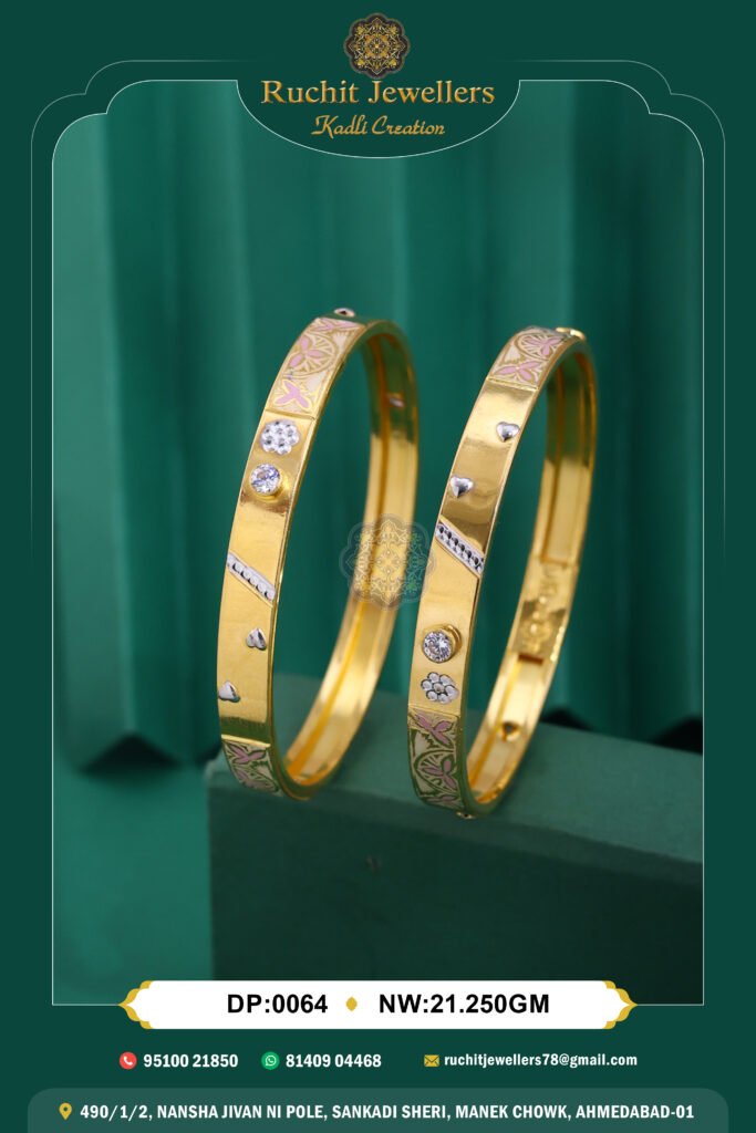 916 Gold Double Pipe Kadli DP-64