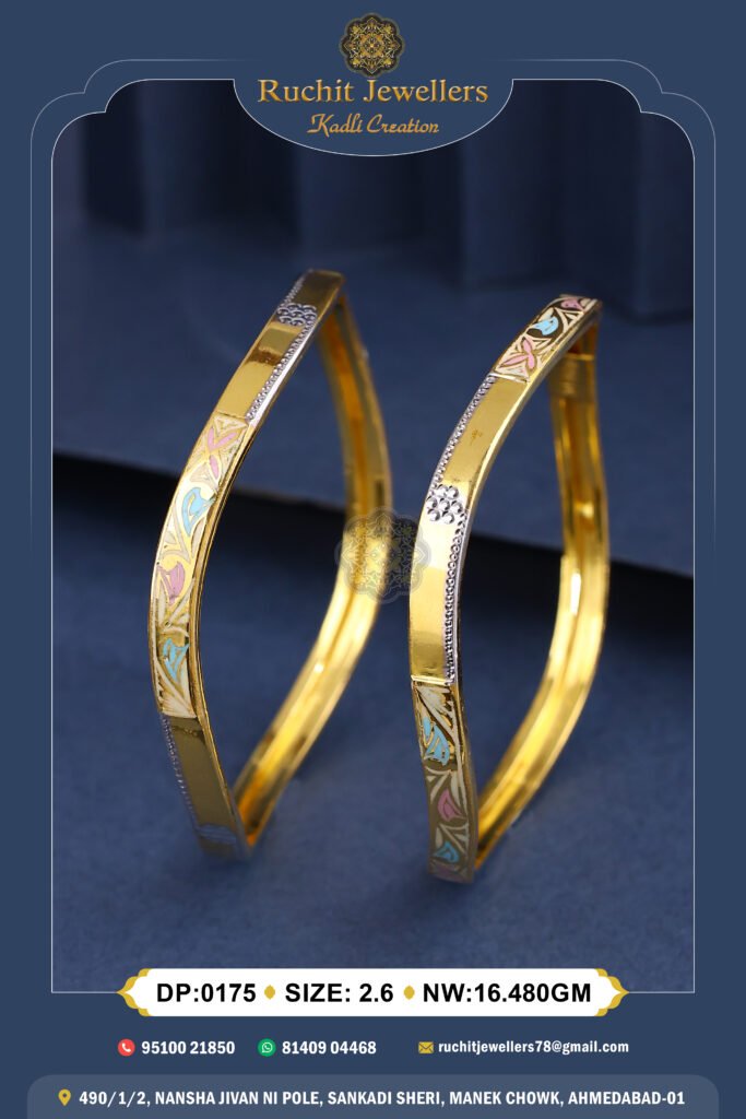 916 Gold Double Pipe Kadli DP-175