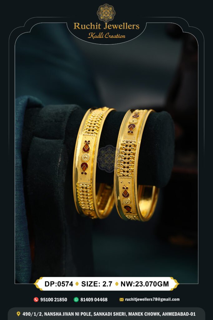 916 Gold Double Pipe Kadli DP-574