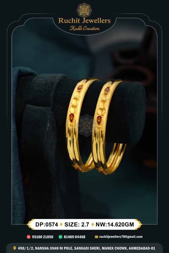 916 Gold Double Pipe Kadli DP-574