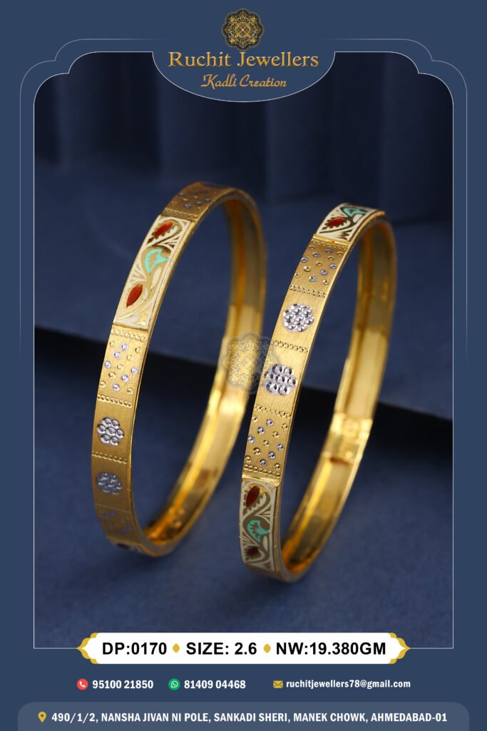 916 Gold Double Pipe Kadli DP-170