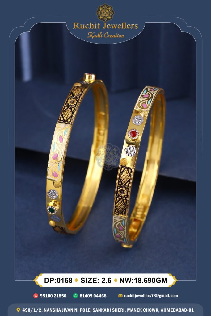 916 Gold Double Pipe Kadli DP-168
