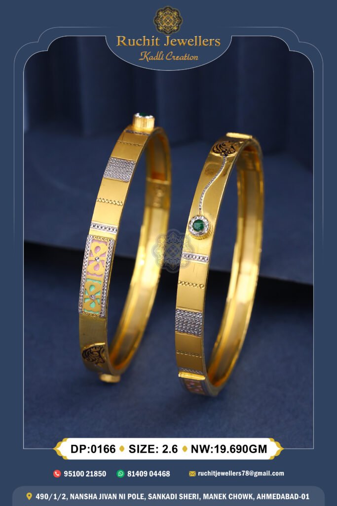 916 Gold Double Pipe Kadli DP-166