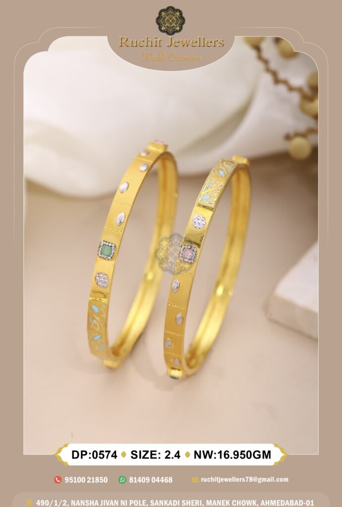 916 Gold Double Pipe Kadli DP-574