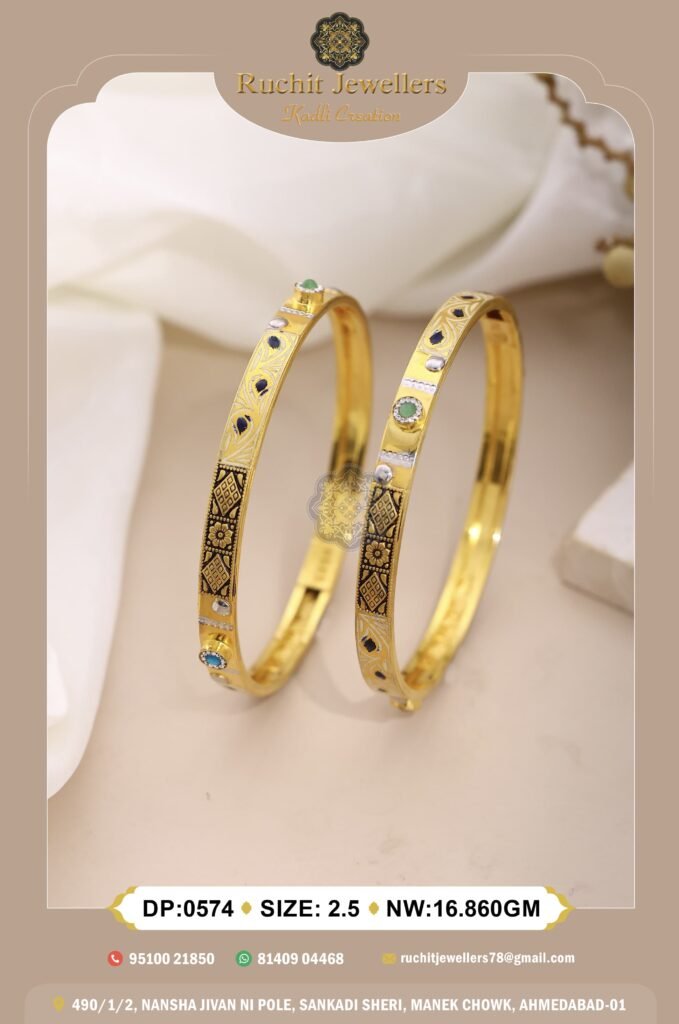 916 Gold Double Pipe Kadli DP-574