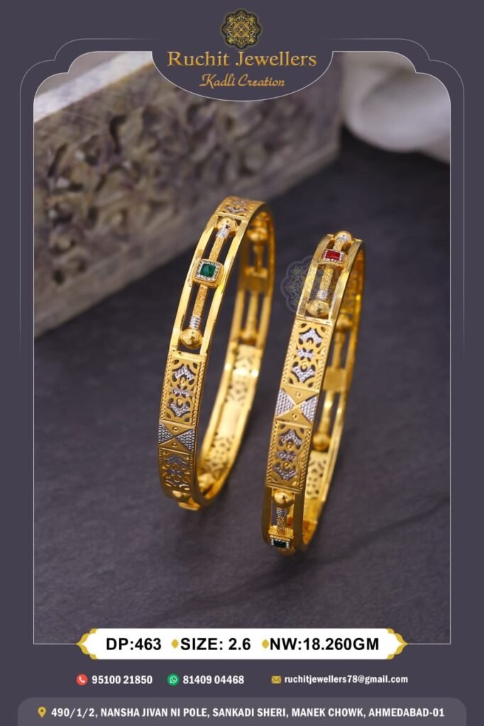 916 Gold Double Pipe Kadli DP-463