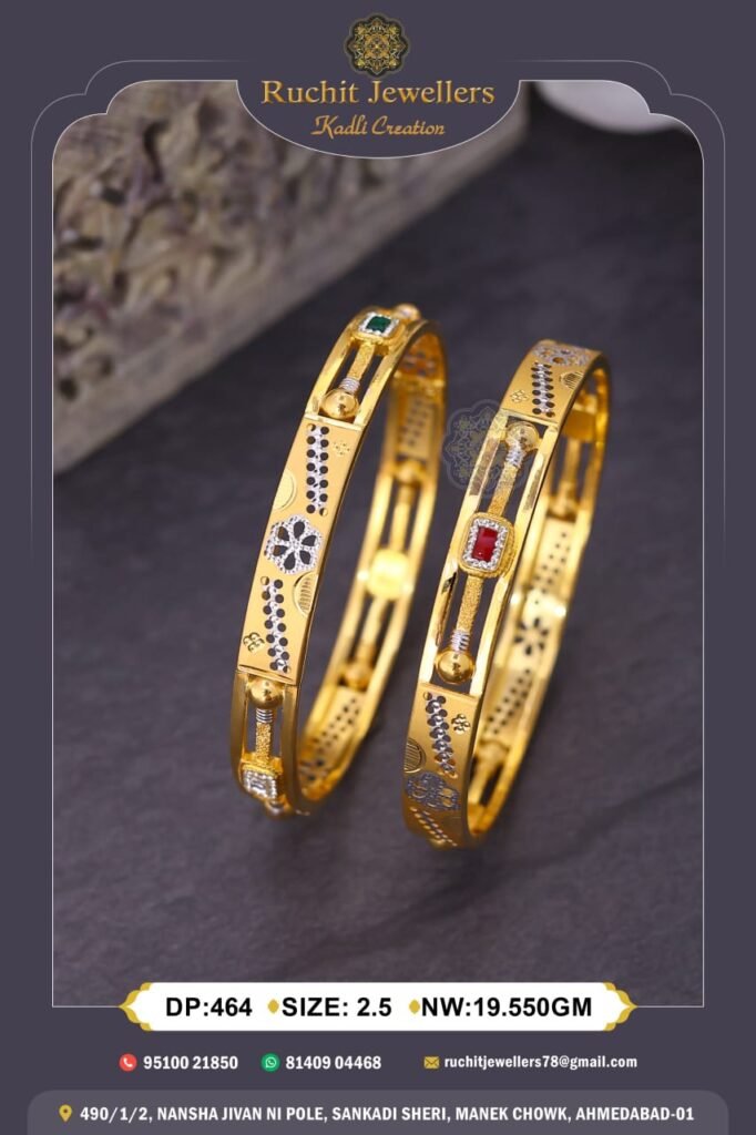 916 Gold Double Pipe Kadli DP-464