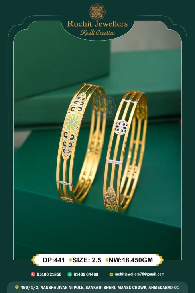 916 Gold Double Pipe Kadli DP-441