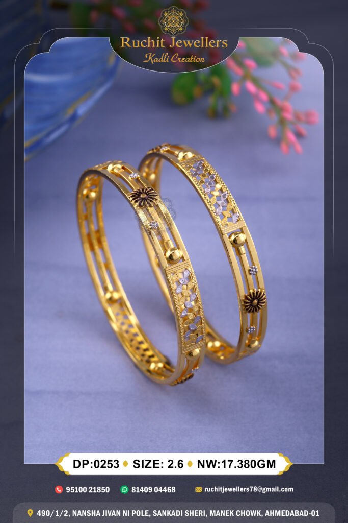 916 Gold Double Pipe Kadli DP-253