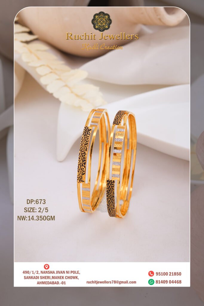 916 Gold Double Pipe Kadli DP-673