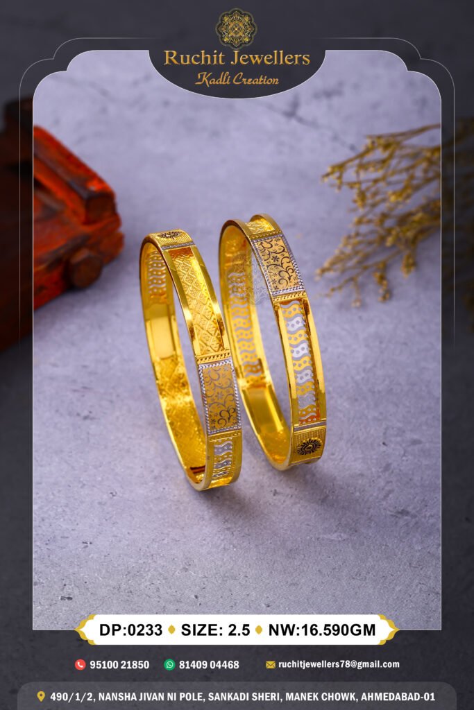 916 Gold Double Pipe Kadli DP-233
