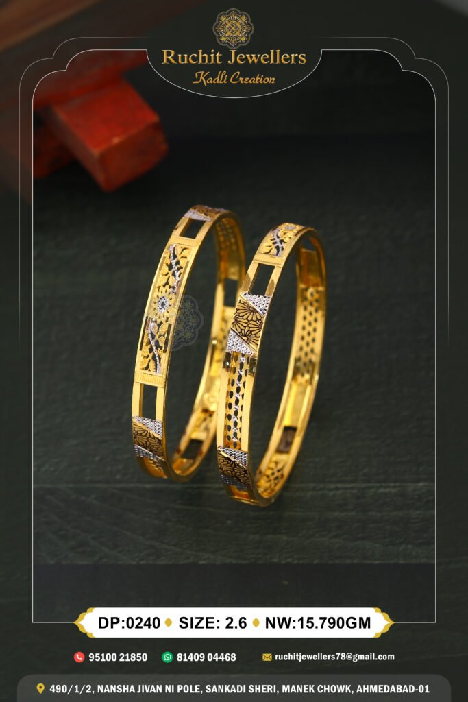 916 Gold Double Pipe Kadli DP-240