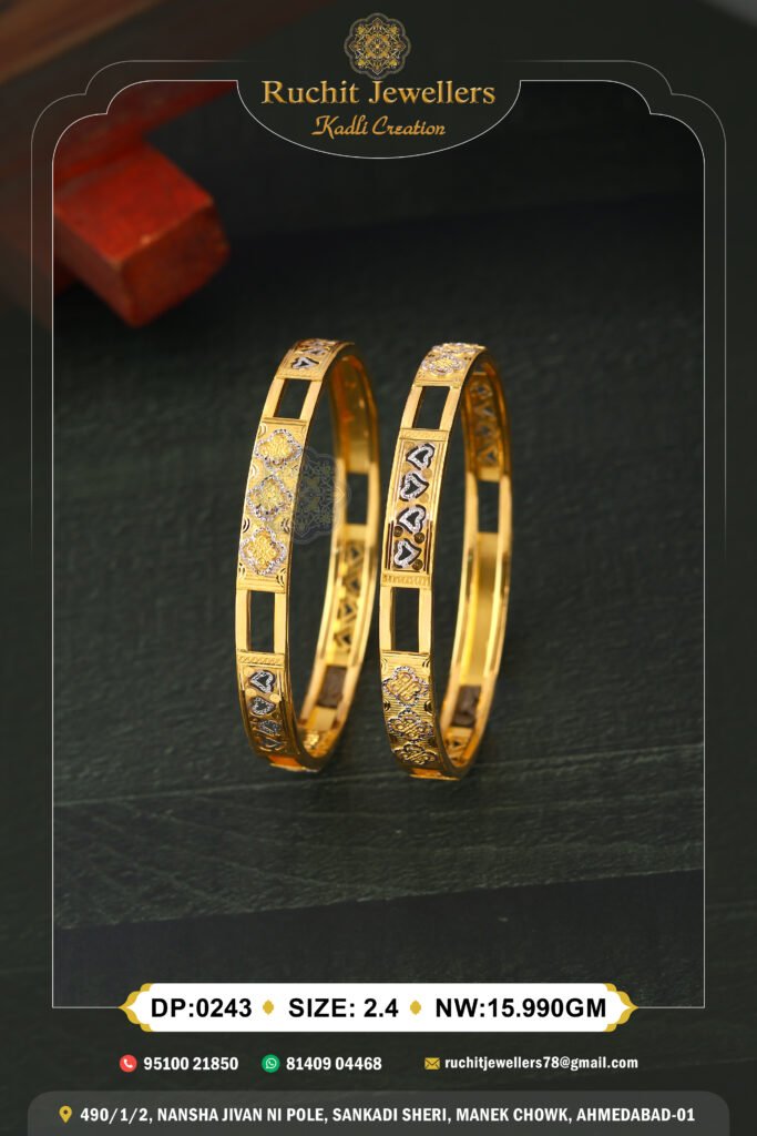 916 Gold Double Pipe Kadli DP-243