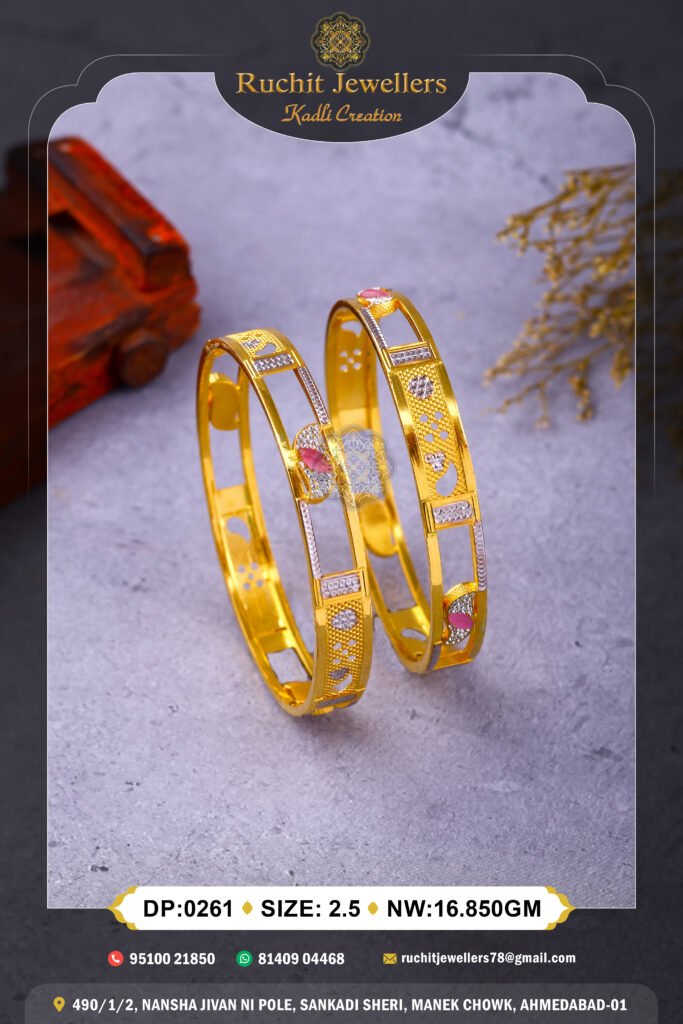 916 Gold Double Pipe Kadli DP-261