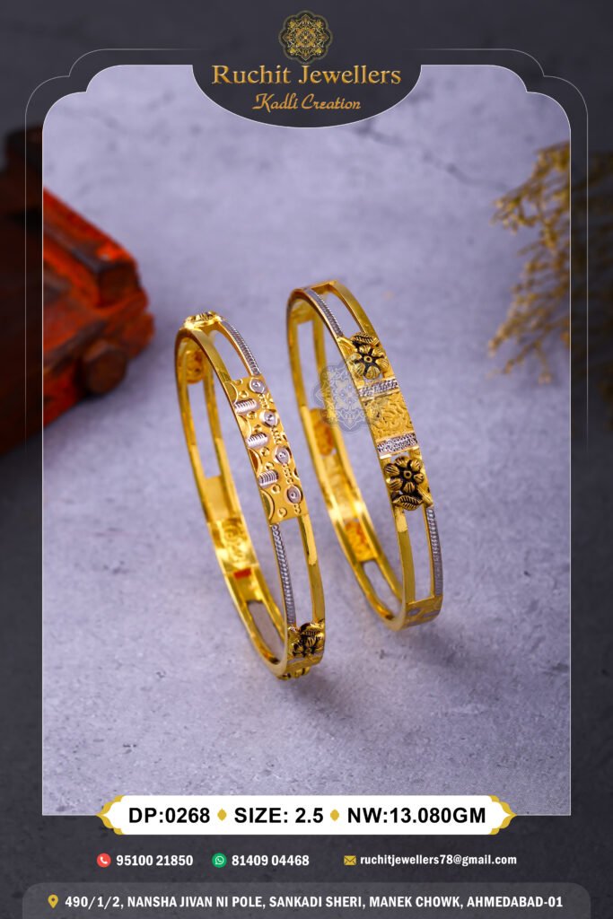 916 Gold Double Pipe Kadli DP-268